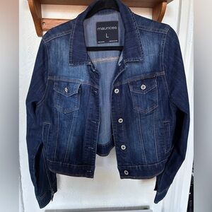 Maurices Cropped Dark Wash Women’s Jean Jacket Large